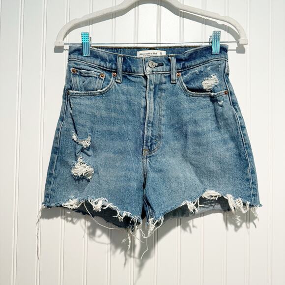 Abercrombie Fitch Curve Love Mom Short High Rise Size 0 - Picture 1 of 4